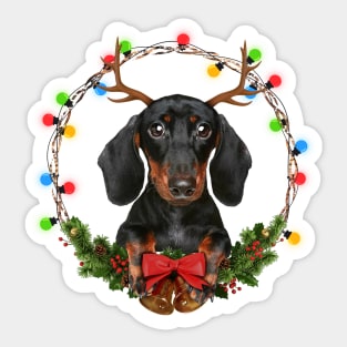Cute Christmas Santa Dachshund Shirt Merry Xmas Wiener Puppy Dog Lover Sticker
